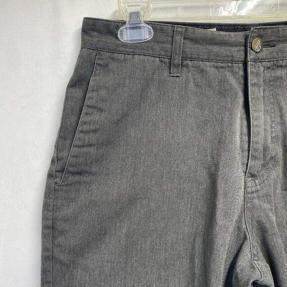 Volcom Corpo Class Casual Chino Shorts Men Size 30 Charcoal Slash Pockets Used - Picture 15 of 16